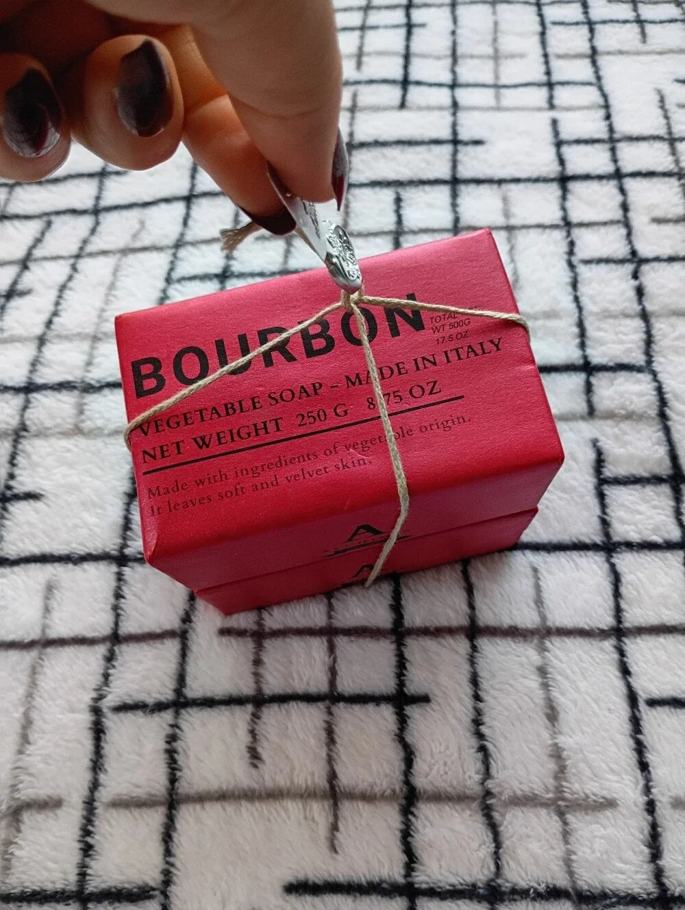 Bourbon Vegetable Soap 8.75 oz each Bar Made in Italy